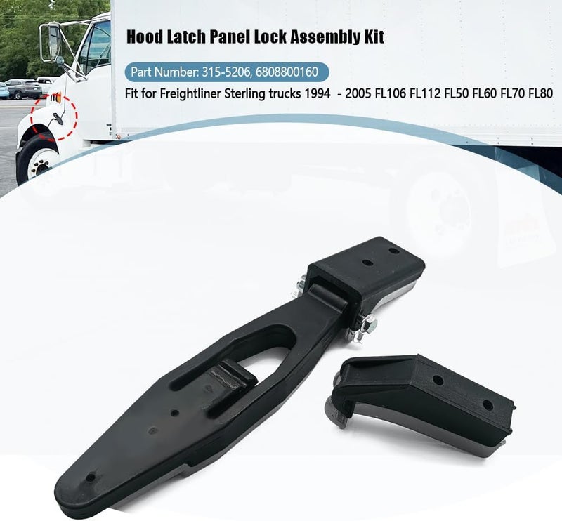 Meyffon 315-5206 Hood Latch Kit Compatible with Freightliner M2 1994-2005 FL106 FL112 FL50 FL60 FL70 FL80 Container Freight Trains - Image 2